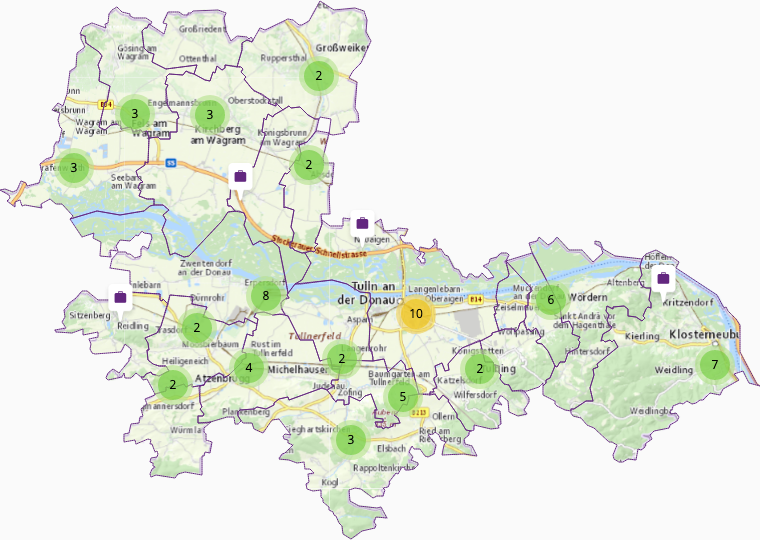 Development elements in Tulln