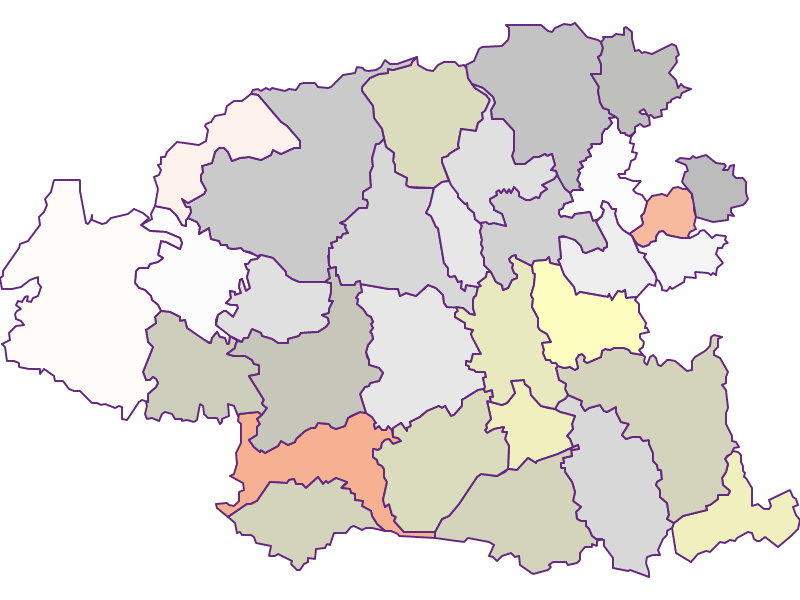 Farmers (comparison to federal state) in Vöcklabrucker Gebiet